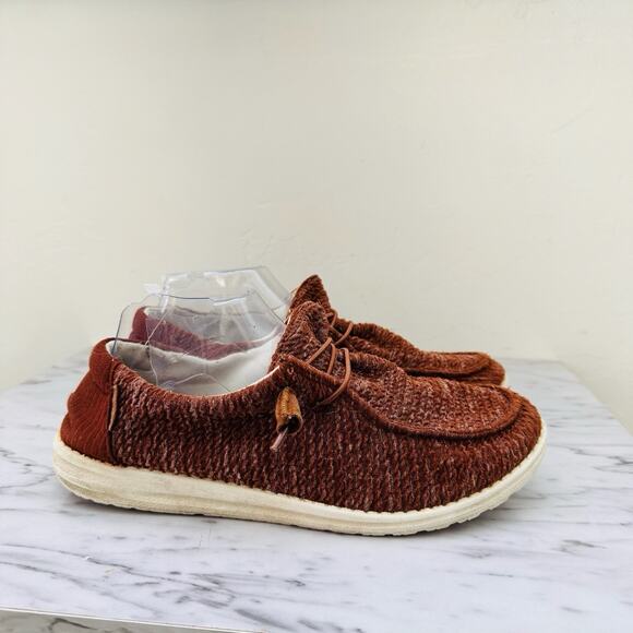 Hey Dude Wendy Stretch Rust Slip On Shoes Women’s Size 10 - Picture 4 of 10